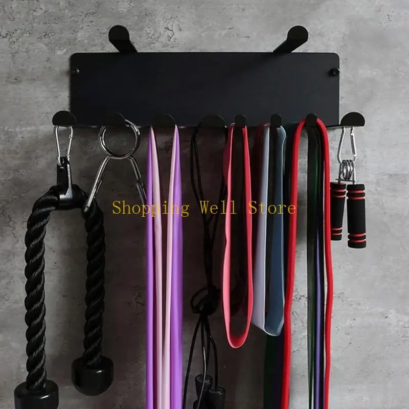 KX4B Wall Mounted Fitness Unit Stainless Steel Storage Frame for Resistance Bands Training Mats Workout Equipment