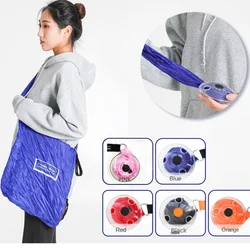 Multifunctional Eco Reusable Super Small Portable Folding Telescopic Disc Supermarket Shopping Storage Bag