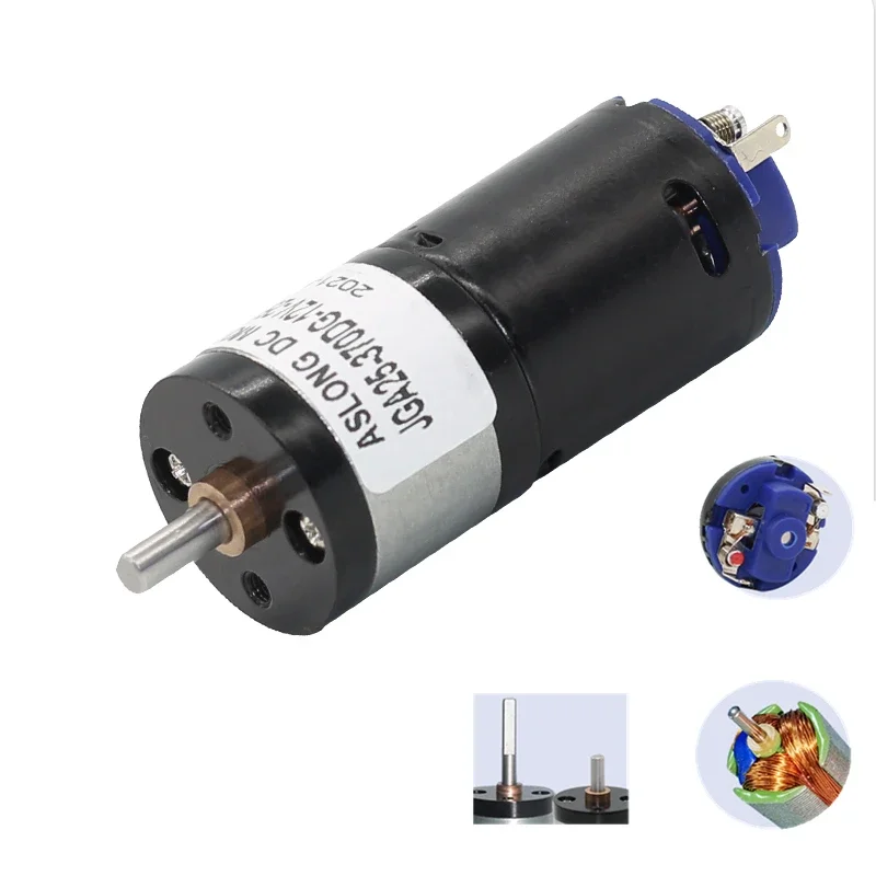 Мотор-редуктор постоянного тока 25 мм, 6 В, 12 В, JGA25-370, HIGH TORQUE, двигатель с длинным валом 12/25 мм