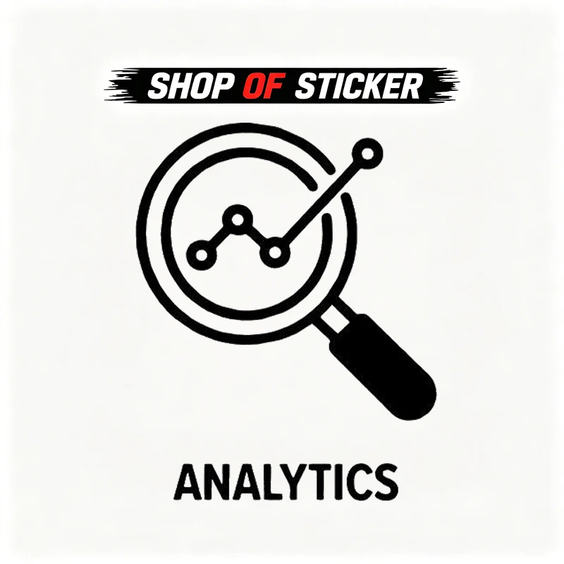 Analytics Magnifying Glass Line Chart Data Graph Trend Car Sticker Auto Bumper Vinyl Decal