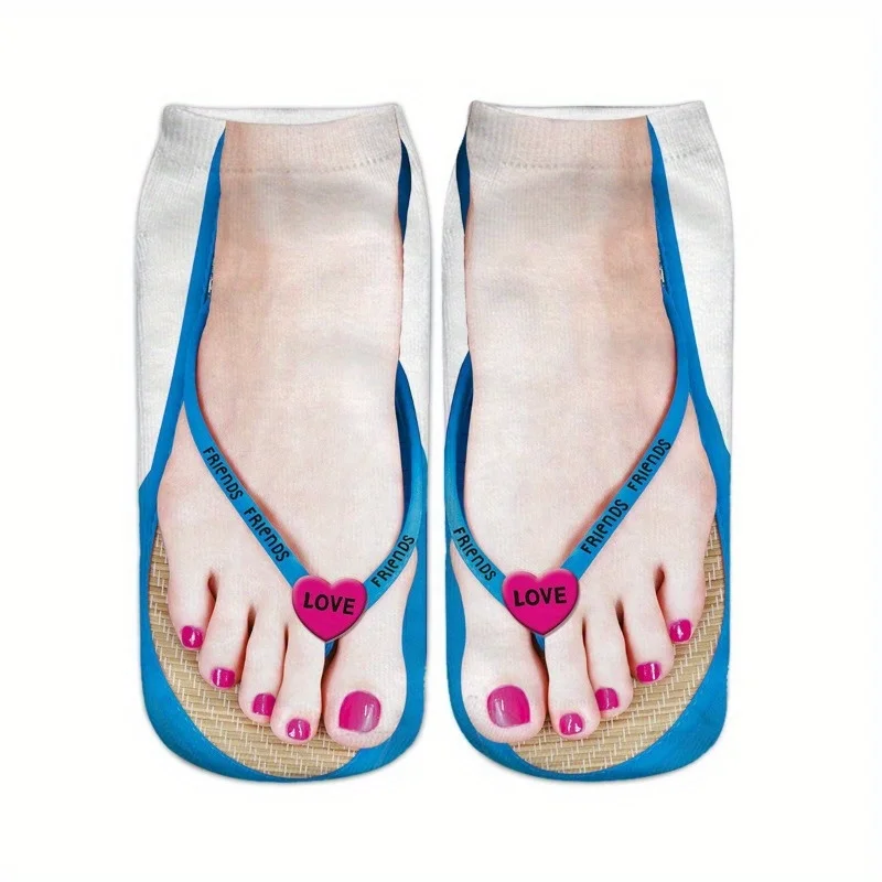 Creative Funny Slipper Socks Novelty Design Mid Tube Socks Unisex Casual Comfortable Breathable Socks for Daily Wear