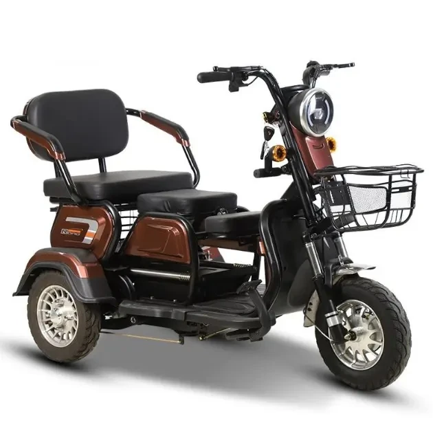 2025 Best 3 Wheel Passenger Tricycle Three Seat 60v Electric Tricycle Bike for Adults and Old People
