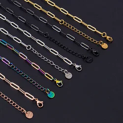 1/5/10PCS Hollow Out Long Geometric Chain Necklace For Women Men Accessories Simple Jewelry Fashion Stainless Steel Chain Choker