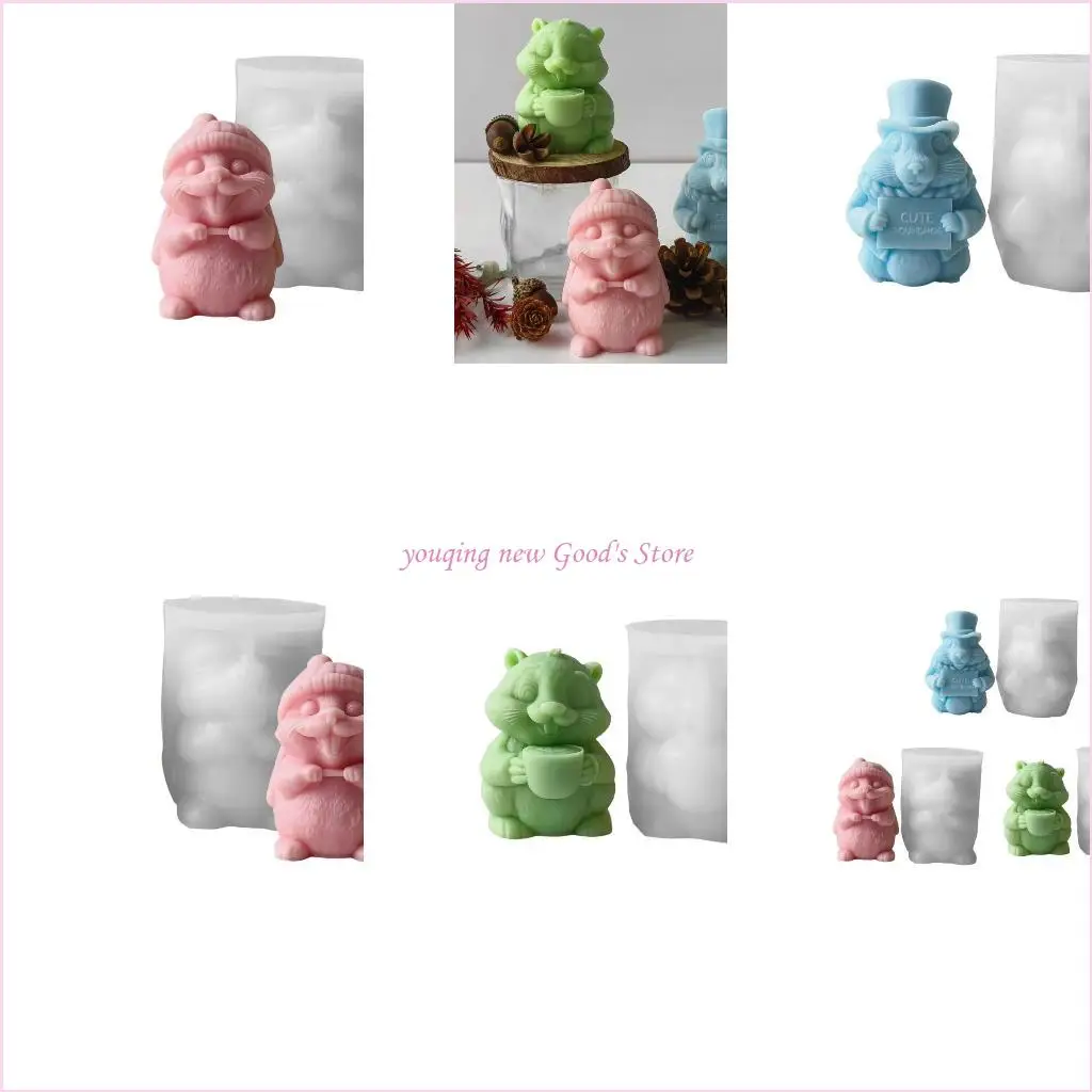 

57QA Resin Art Moulds Flexible Silicone Mold Groundhog Crafting Ornament Mold