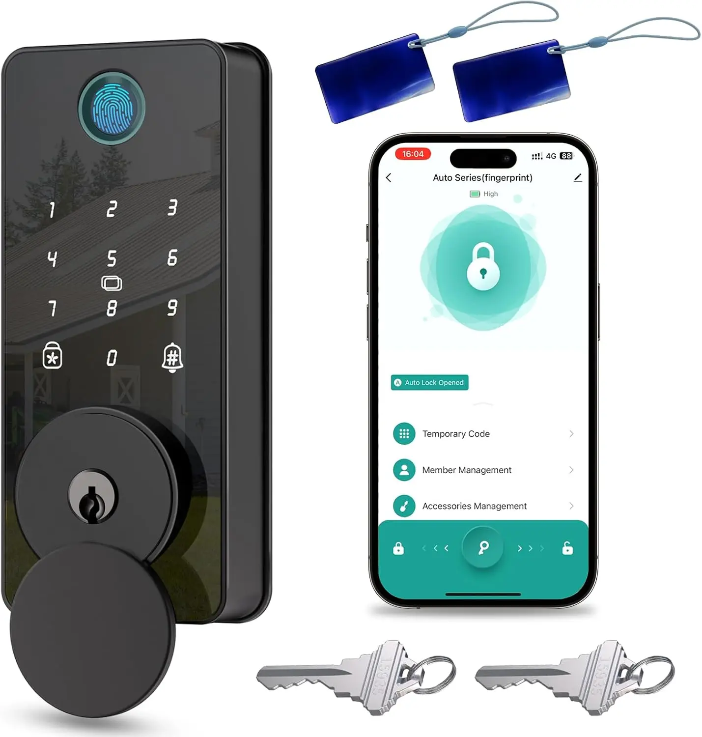 

Smart Deadbolt Door Lock with Keypad,Fingerprint Door Lock, Entry Electronic Door Lock, Auto Lock&One Touch Lock