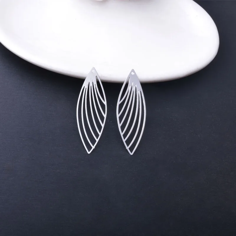 30 Stück AC14605 13*38mm Messing-Fächeranhänger Dünner Anhänger DIY Schmuck Ohrring-Zubehör – Detail 10