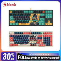 A4Tech Bloody Savage Impact AT87 Wired Mechanical Keyboard RGB Hot Swap RT Emergency Stop E-sports Gaming Keyboard Optical Axis
