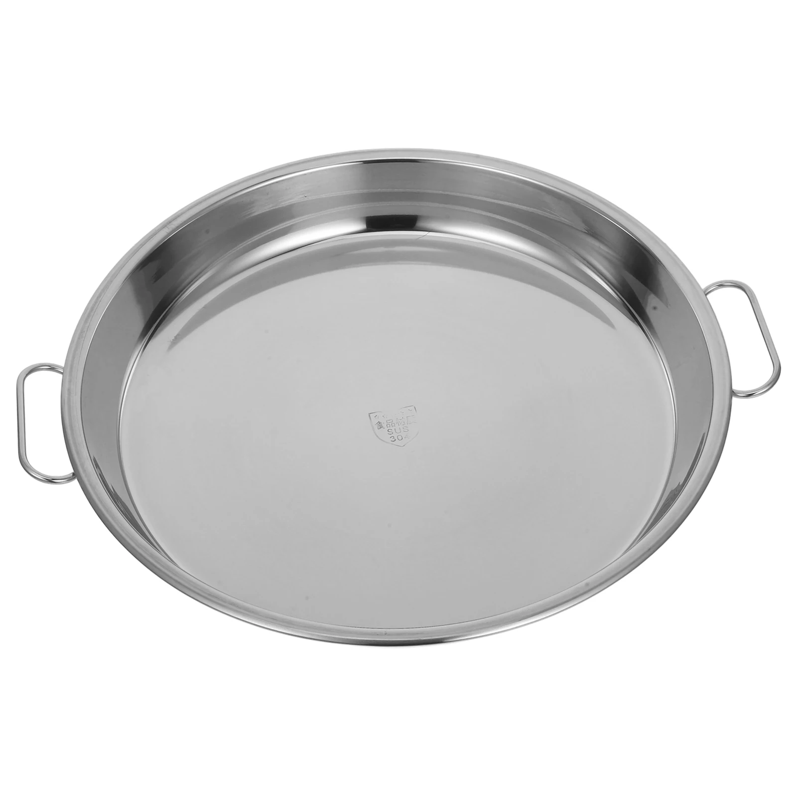 

Stainless Steel Roasting Bbq Serving Platter Oven Baking Pan Durable Metal Food Storage Tray With Handles Home Outdoor Use Grill