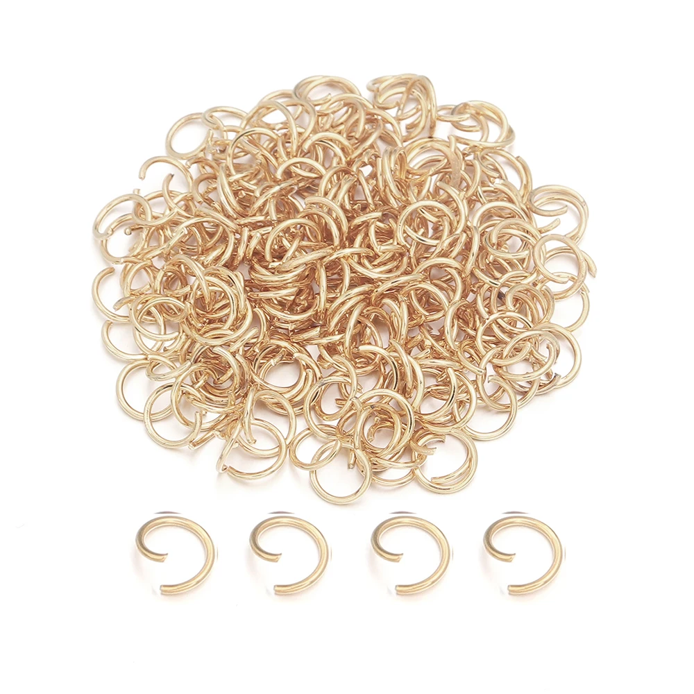 50-200 Stück 4/5/6/7/8/10/12/14mm Metall-Sprengringe, offene Ringe, einzelne Schlaufen, Verbinder für die Schmuckherstellung, DIY Halskette, Armband – Detail 11