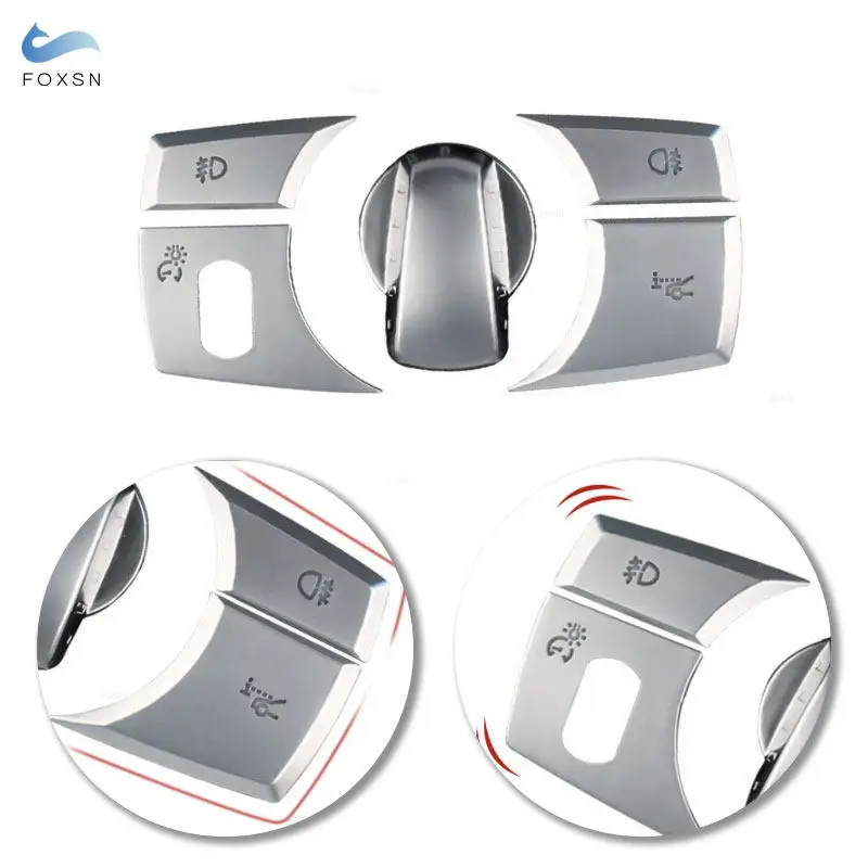 LHD For BMW X5 E70 2008 2009 2010 2011 2012 2013 X6 E71 2009-2014 Car ABS Chrome Interior Headlight Switch Button Cover Trim