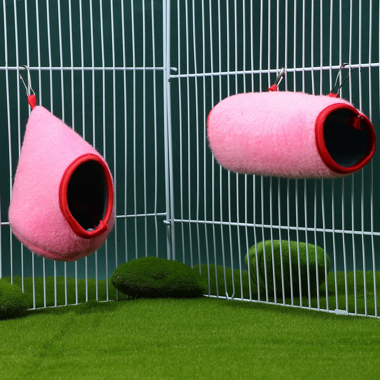 

1 Set Pink Cotton Hamster Bed House Warm Sleeping Nest For Small Pets Pet Resting Tunnel Beds Rabbit Squirrel Winter Conch Nest