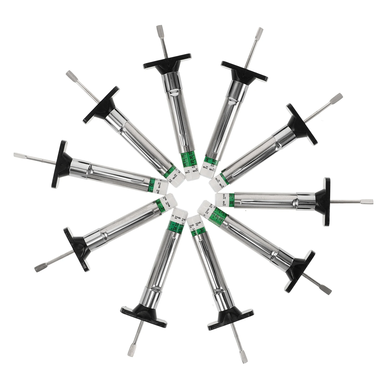 10 Pcs Depth Gauge Stainless Steel Measurement Tool for Cars Motorcycles Accurate Tire Tread Gauge Tread Checker