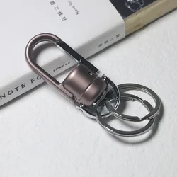 RIMEI Fashion Accessories Keychains Stainless Steel Men's and Women's Lovers Simple Keychain Double Ring Lasting Key Ring