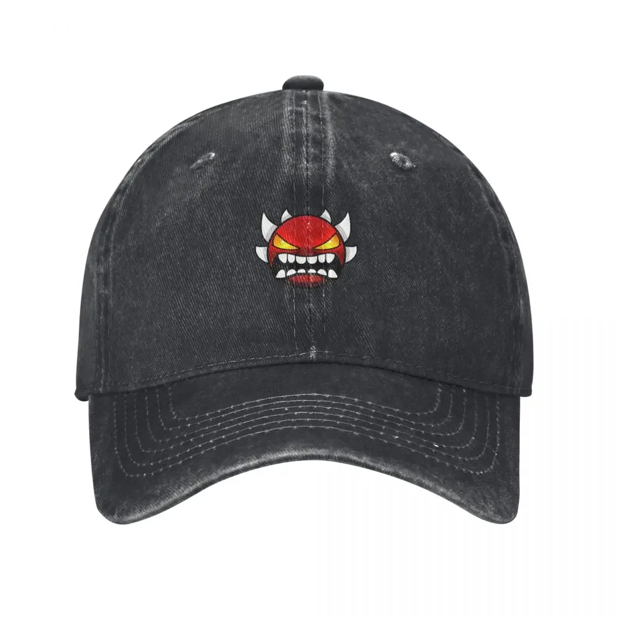 angry geometry dash Baseball Cap black Sun Hat For Children Sunhat For Girls Men's