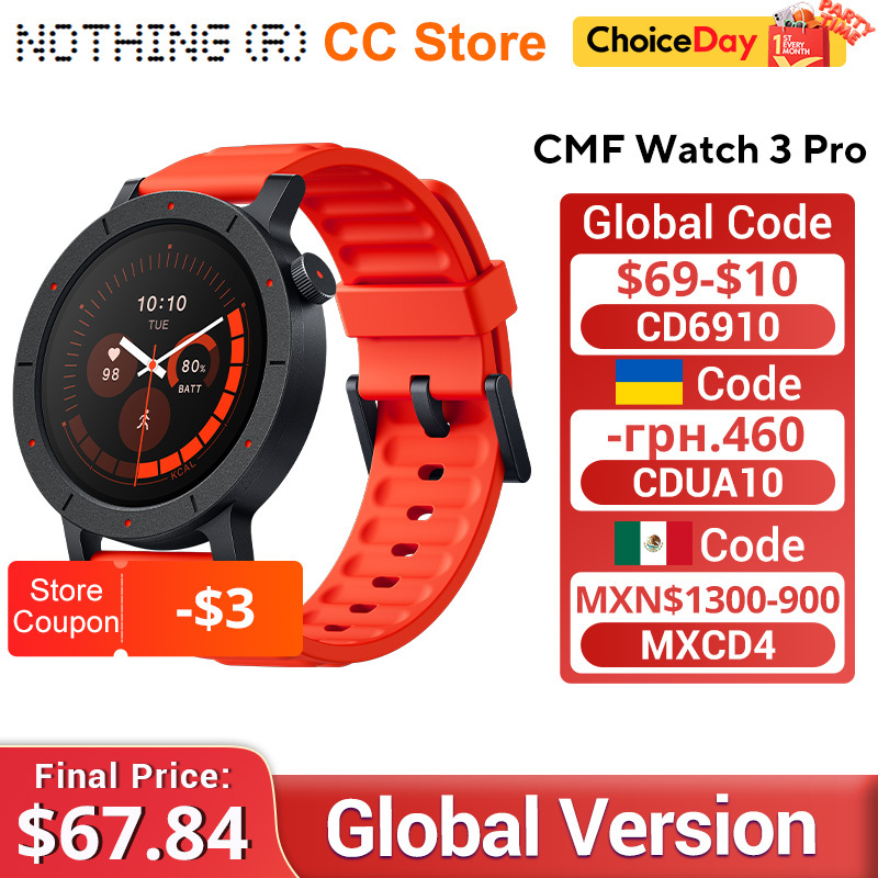  Global Version Nothing CMF Watch 3 Pro 1.43"AMOLED Dual-Band GPS Bluetooth Call smartwatch 131 Sports modes Blood Oxygen Monitor 