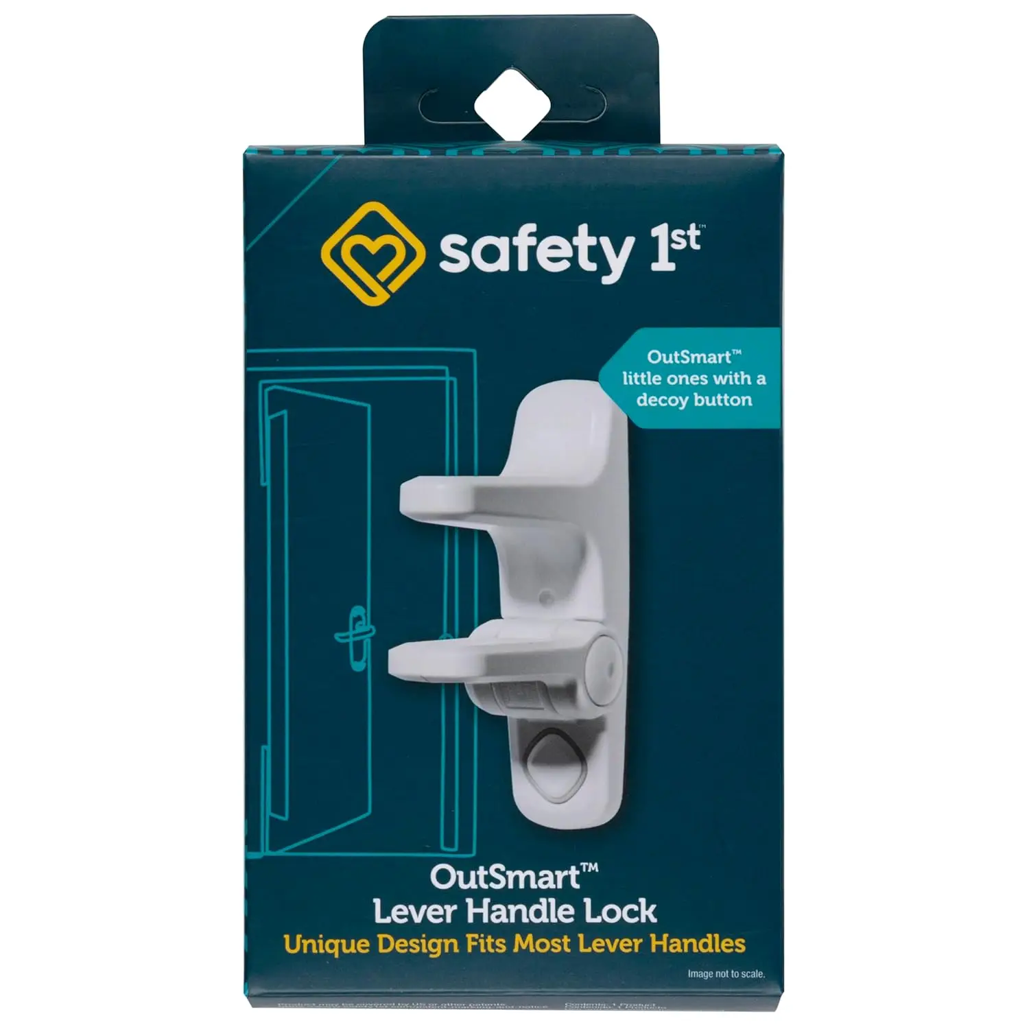 

Child-Proof Door Lever Lock, White, Easy Installation for Most Handles