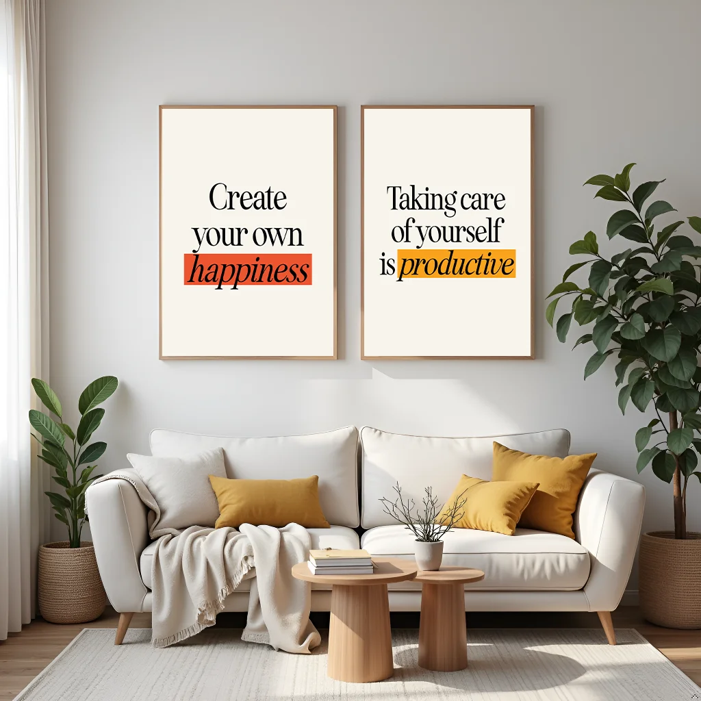 

Minimalist Inspirational English Quote Wall Art Canvas Poster Picture Home Decor Bedroom Living Room Office Positive Modern Art