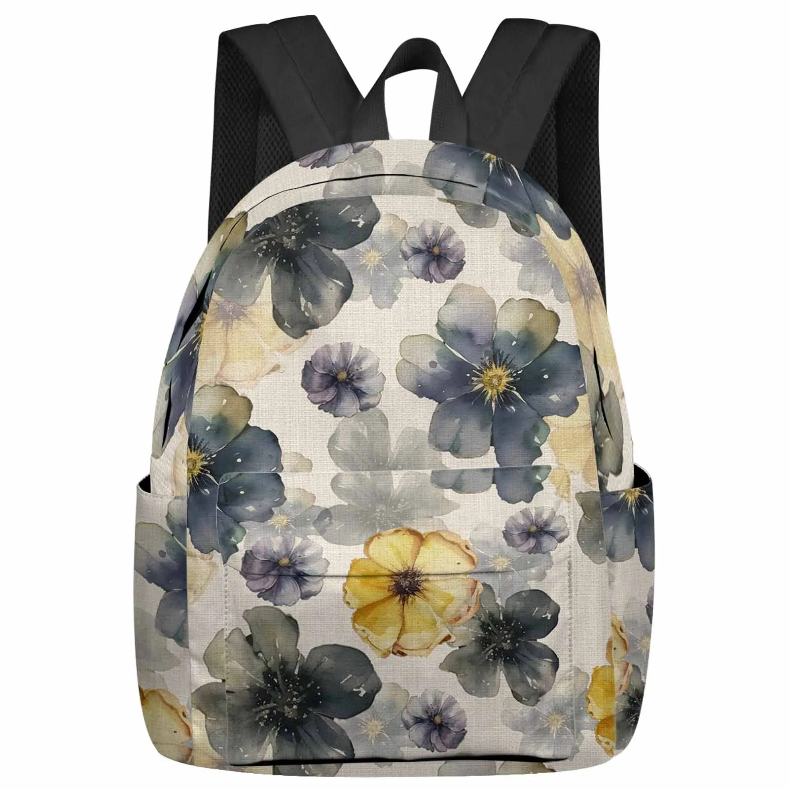 

Plant Flowers Watercolor Backpacks Teenagers Student School Bags Laptop Custom Backpack Men Women Travel