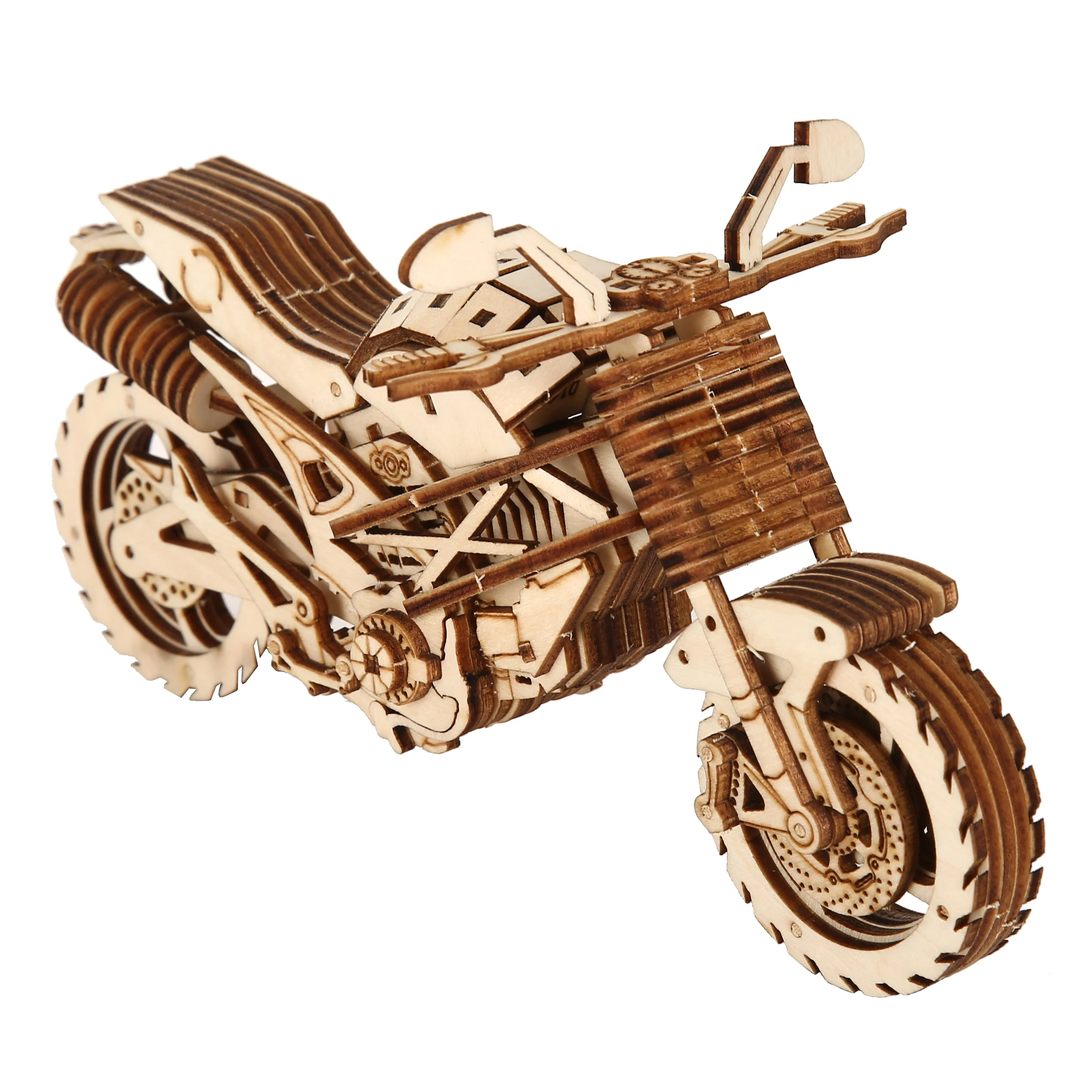 Motorcycle 3D Car Wooden Puzzle, Scale Model,DIY Model Kit, Handcraft Gift,Home Decoration,Mechanical Model Kit, Building Toy