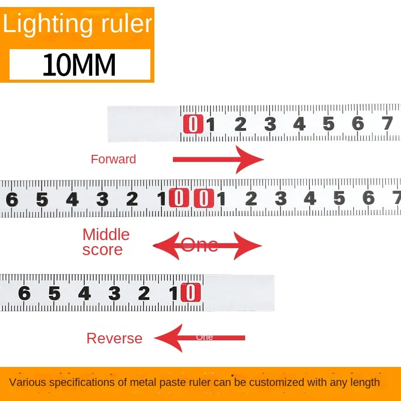 Self-Adhesive Measuring Tape Stainless Steel Workbench Ruler Adhesive Backed Tape Measure Metric Scale Rust-Proof Durable Ruler