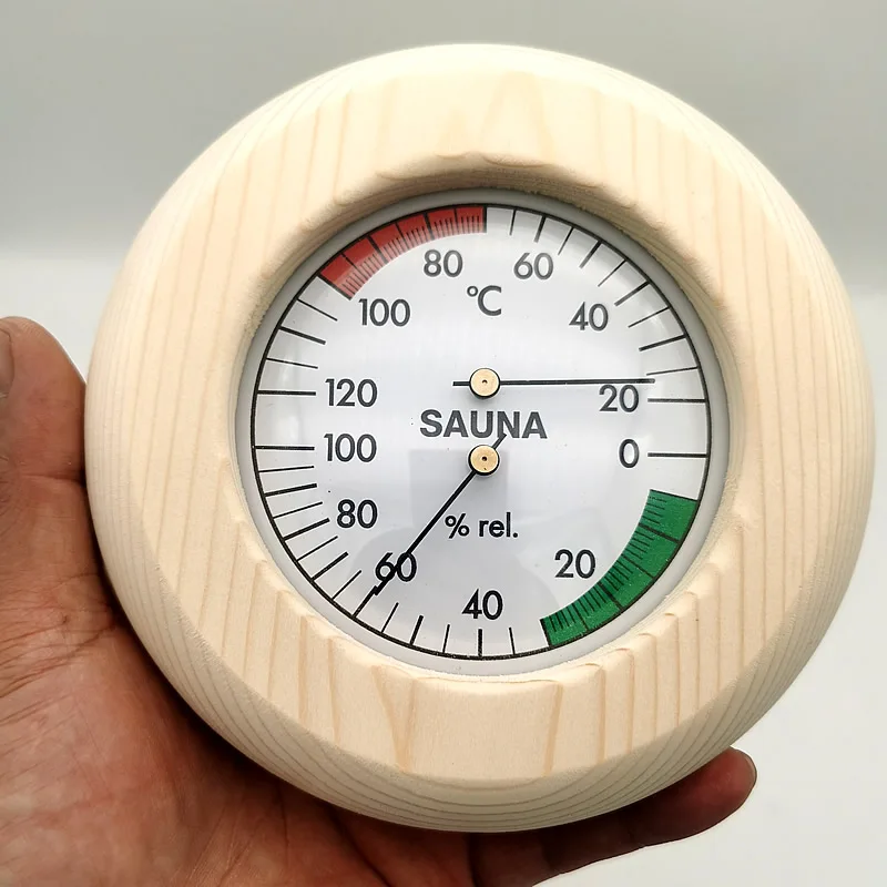 Wall Hung Thermo-Hygrometer Sauna Room Steam Data Control Accurate Indication of Temperature & Moisture in Sauna Room