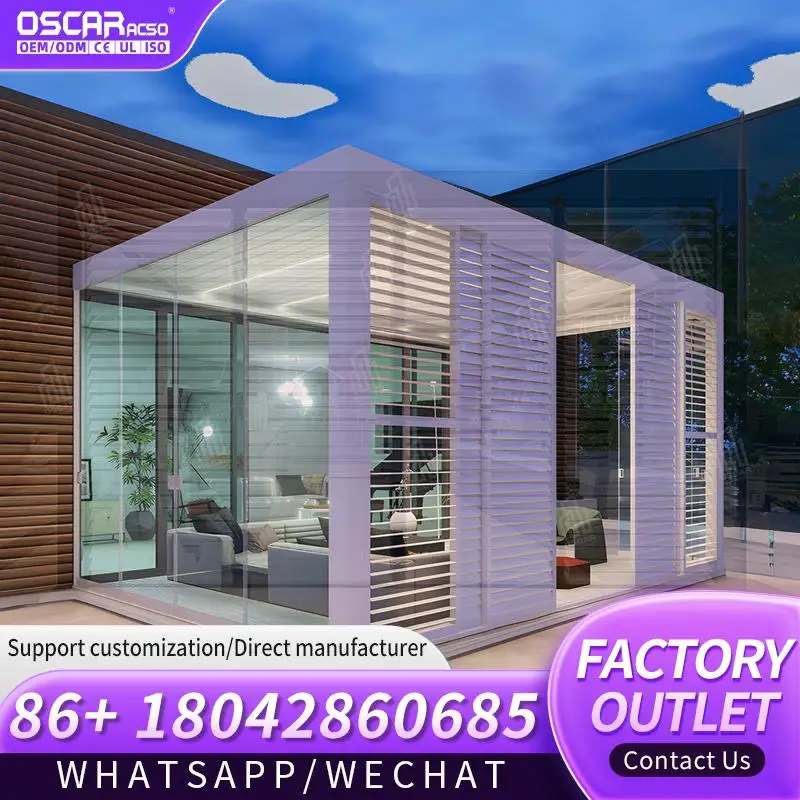Large Modern Two Post Roof Aluminum Pergola Kits Manual 4x4 Pavilion Ready Made for USA Hotel Window Use pergola