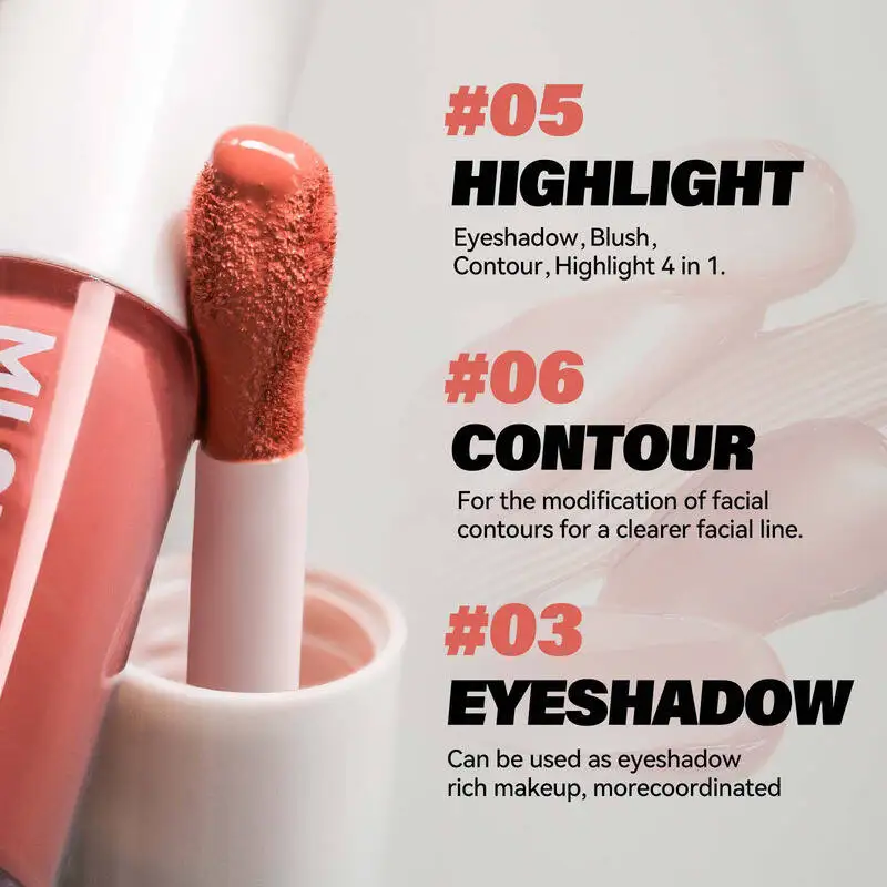 MLSMILE líquido iluminador Color Maquillaje colorete facial 6 colores sombra de ojos contorno colorete crema nuevo