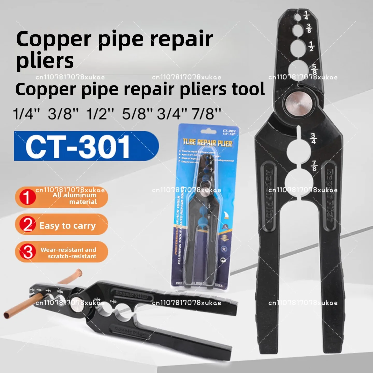 

6 Sizes of Copper Tubes Round Tubes Flat Tubes Refrigeration Machine Maintenance Tools Airconditioning Copper Tube Repair Pliers