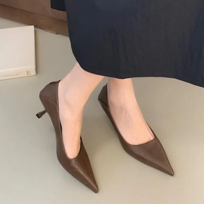 New Brand Women Pumps Shoes Fashion Pointed Toe Shallow Slip On Dress Single Shoes Ladies Thin High Heel Dress Pumps New Shoes