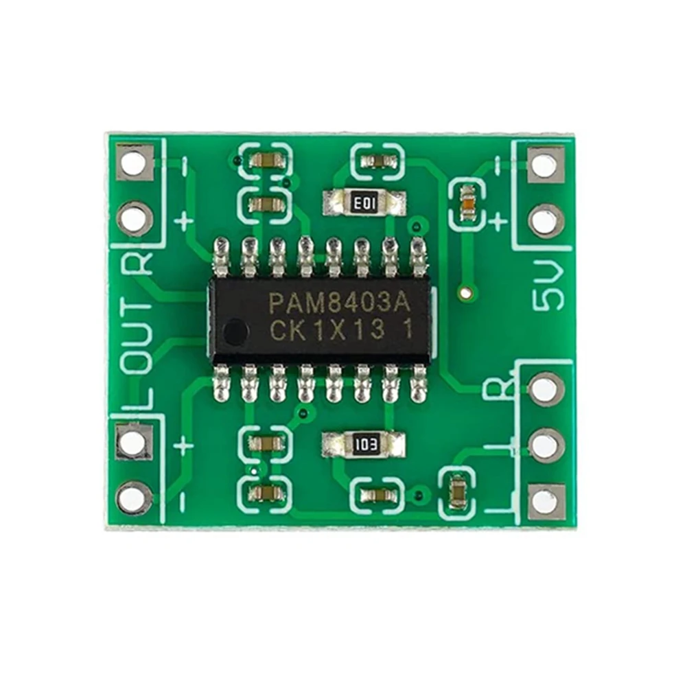 PAM8403 모듈 슈퍼 미니 디지털 앰프 보드, 클래스 D 디지털 2.5V ~ 5V 파워 앰프 보드, 2x3W, 10 개