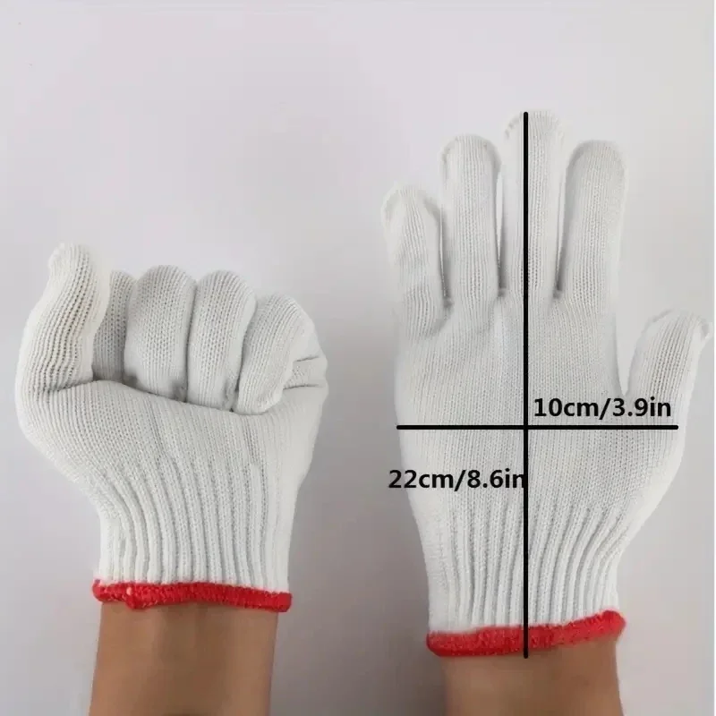 12 Pairs，Knitted Cotton Work Gloves, Lightweight Safety Glove,Elastic Work Gloves,