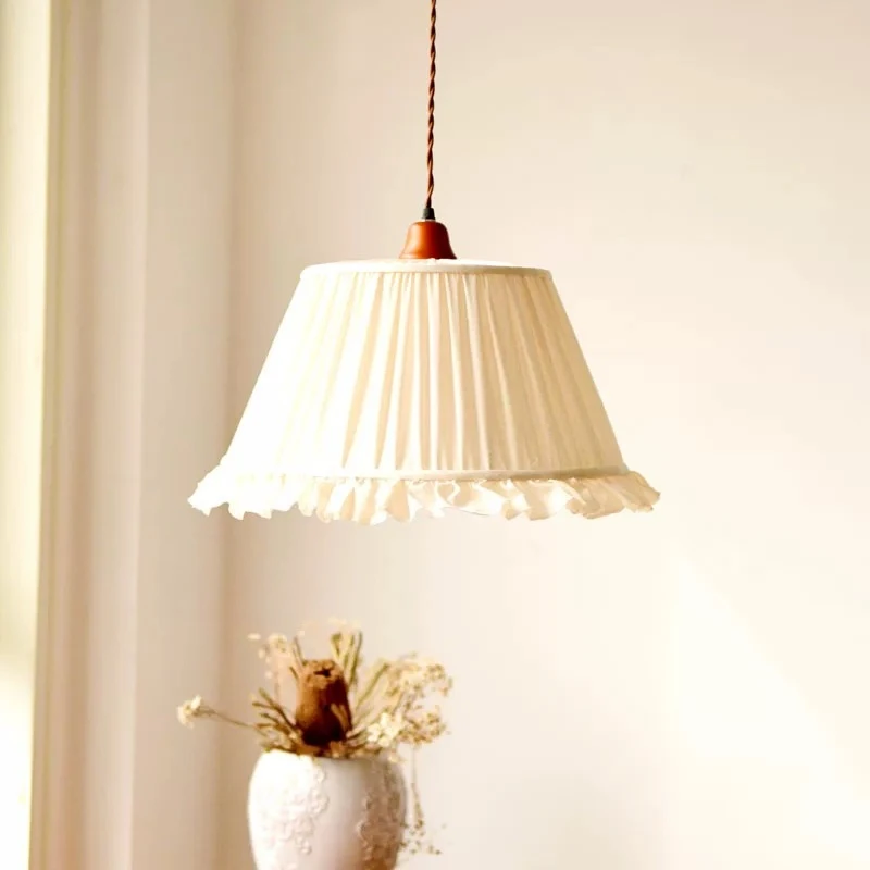 Medieval-style Vintage Cotton Linen Fabric Pendant Lamp Country Bedroom Bedside Table Restaurant Bar Japanese-style Guesthouse