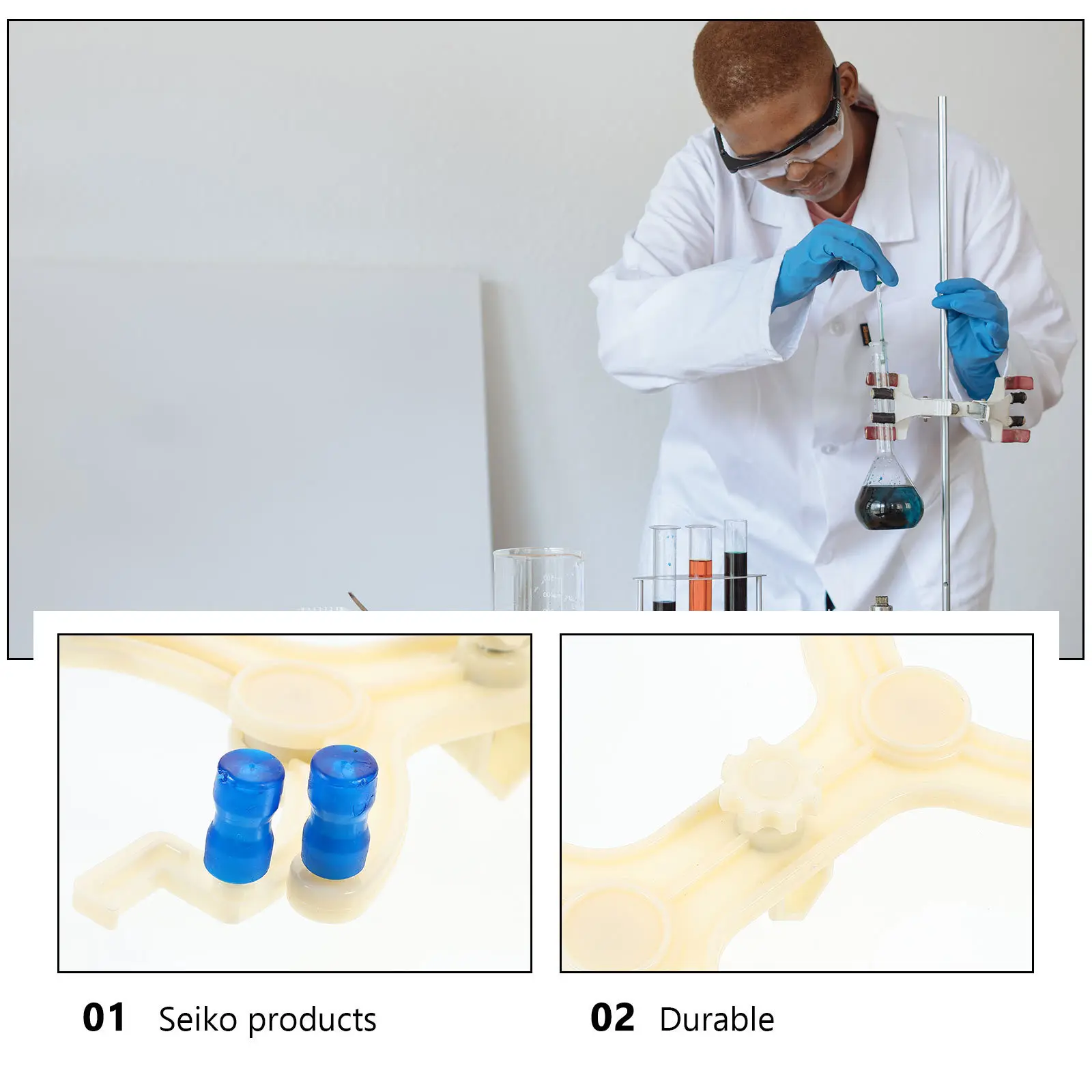 

Plastic Double Buret Clamp Loaded Spring Secure Grip Titration Clip Laboratory School Supply Clamp Titration Clip