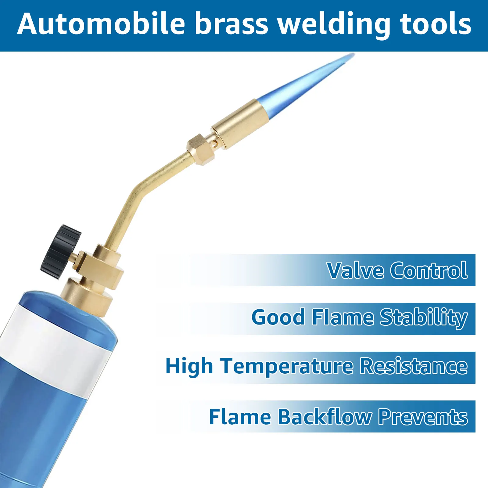 Propane Torch Head Solid Brass Gas Torch Head Manual Start Welding Torch Head Small Portable Brazing Torch Versatile Torch Head