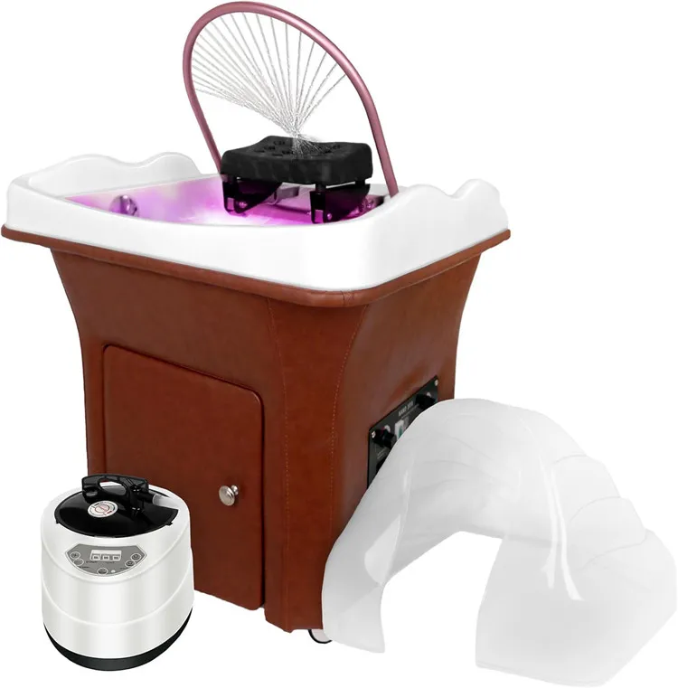 

Professional Movable Salon Furniture Mobile Hair Shampoo Sink Portable Stylist Salon Basin Hair Wash With Water Circulation