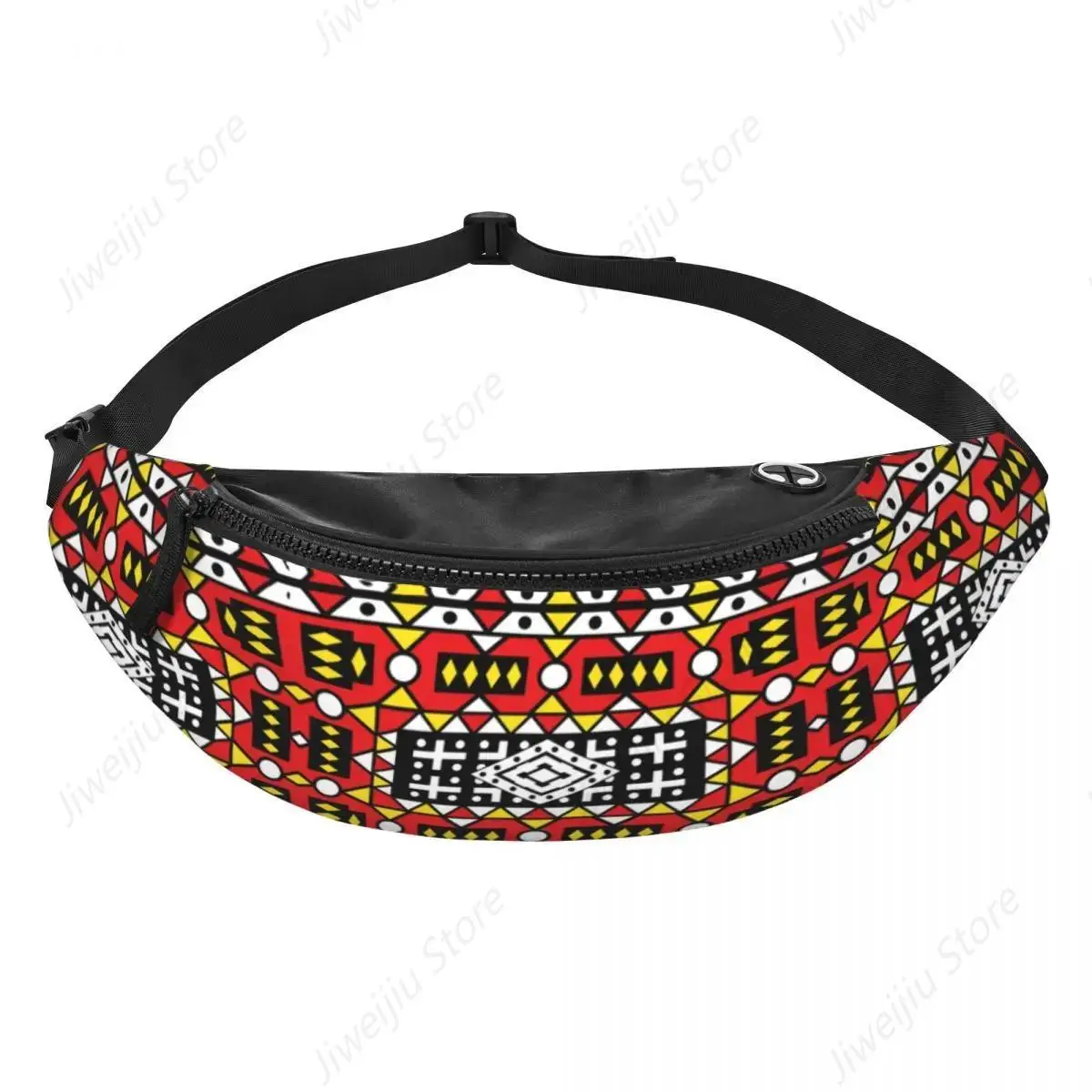 Kizomba Samakaka Ankara Print Fanny Pack for Travel Hiking Women Men African Wax Design Crossbody Waist Bag Phone Money Pouch