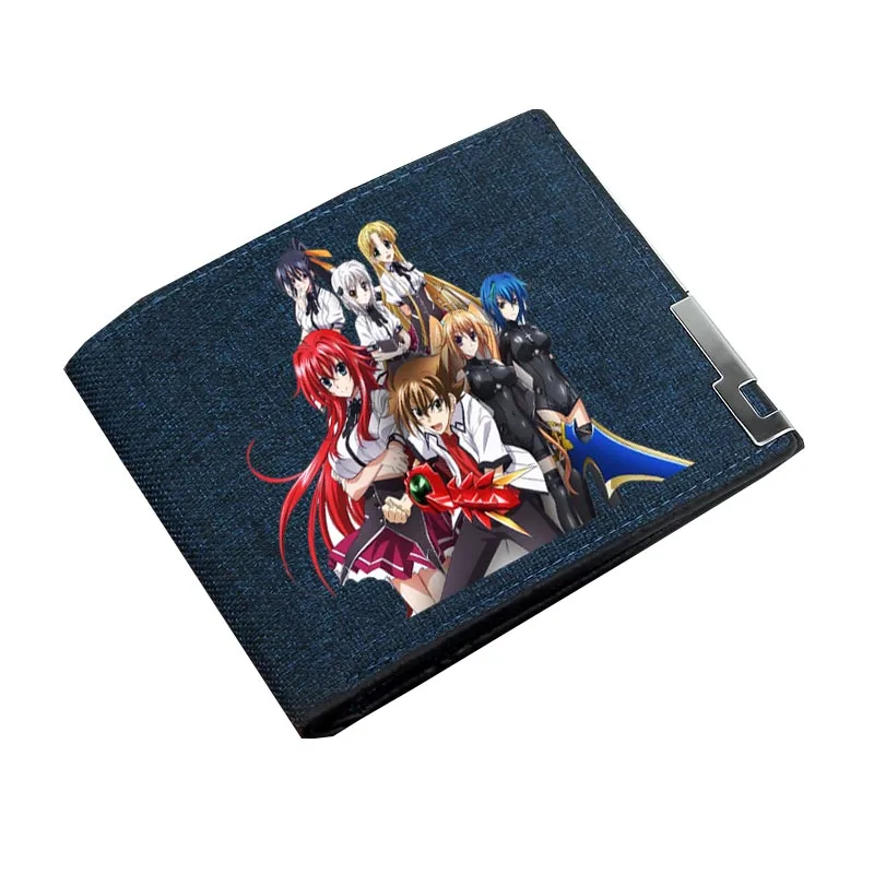 Teenagers Wallet Short Money Bag Kids Coin Purse Bi-fold Holder Canvas Casual Wallet anime  High School DxD Wallet