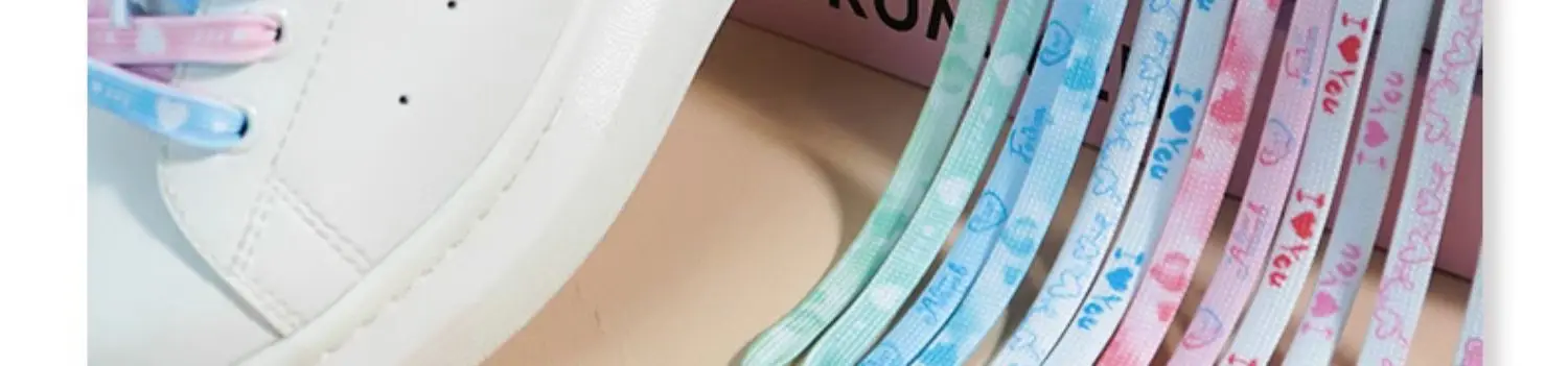Flache Herz-Schnürsenkel, personalisierte Valentinstags-Rosa-Liebes-Schnürsenkel, Paar-Schnürsenkel für Sportschuhe aus Canvas, 1 Paar – Detail 4