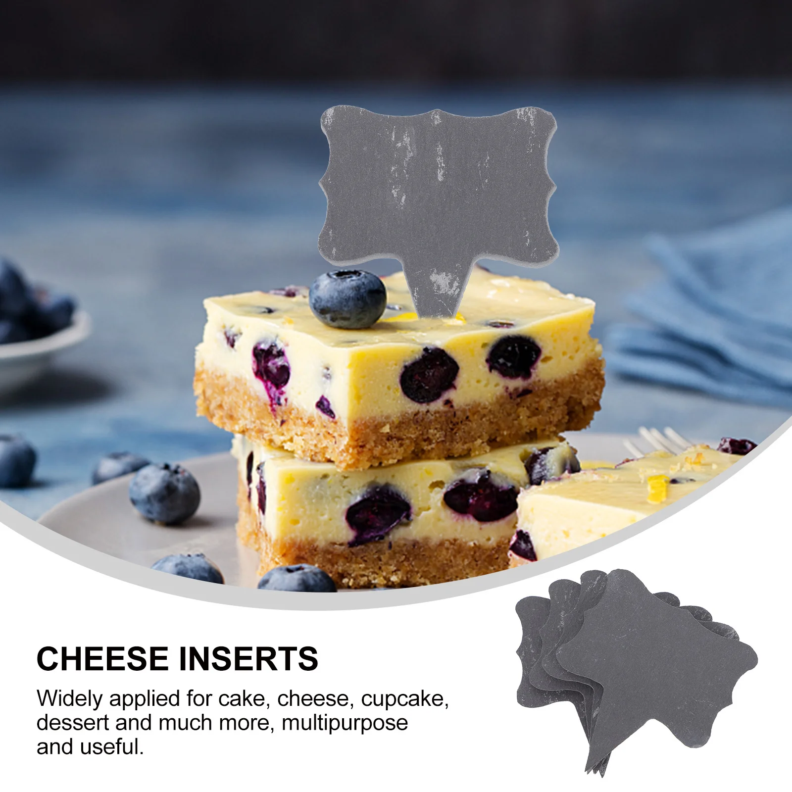 

4Pcs Cheese Insert Toppers Cheese Labels for Cake Dessert Cupcake Multipurpose Sign Decor Cake Toppers