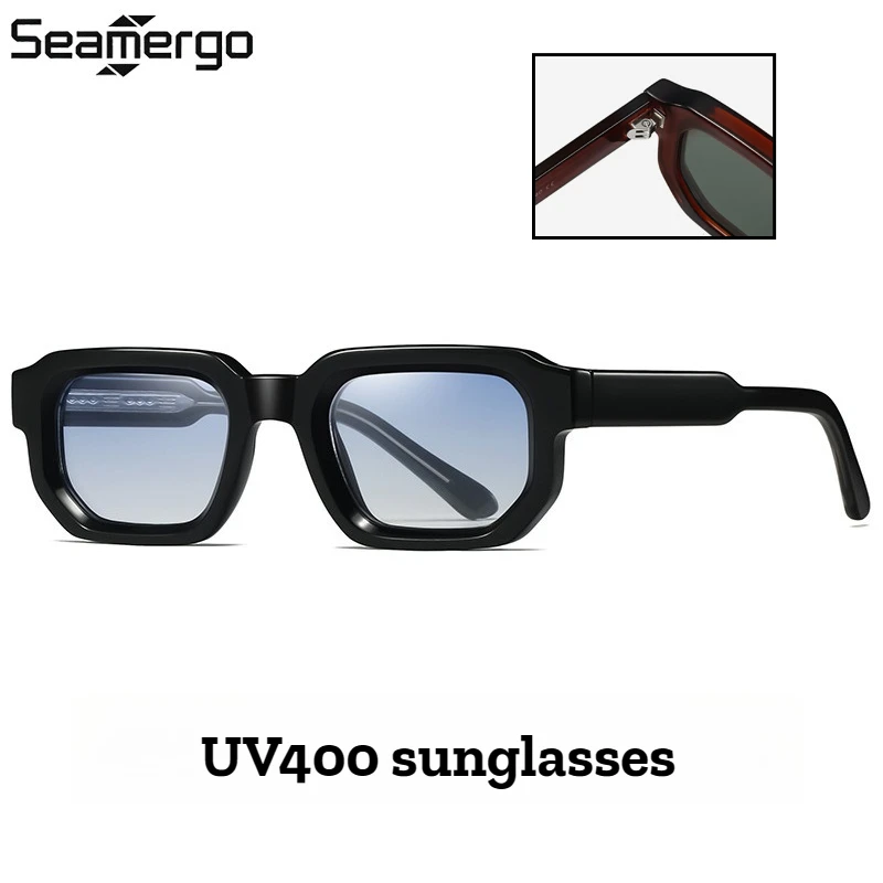 

SEAMERGO Мужские новые модные солнцезащитные очки UV400 для мужчин и женщин, ретро-очки в квадратной оправе, высококачественные модные очки с защитой от ультрафиолета