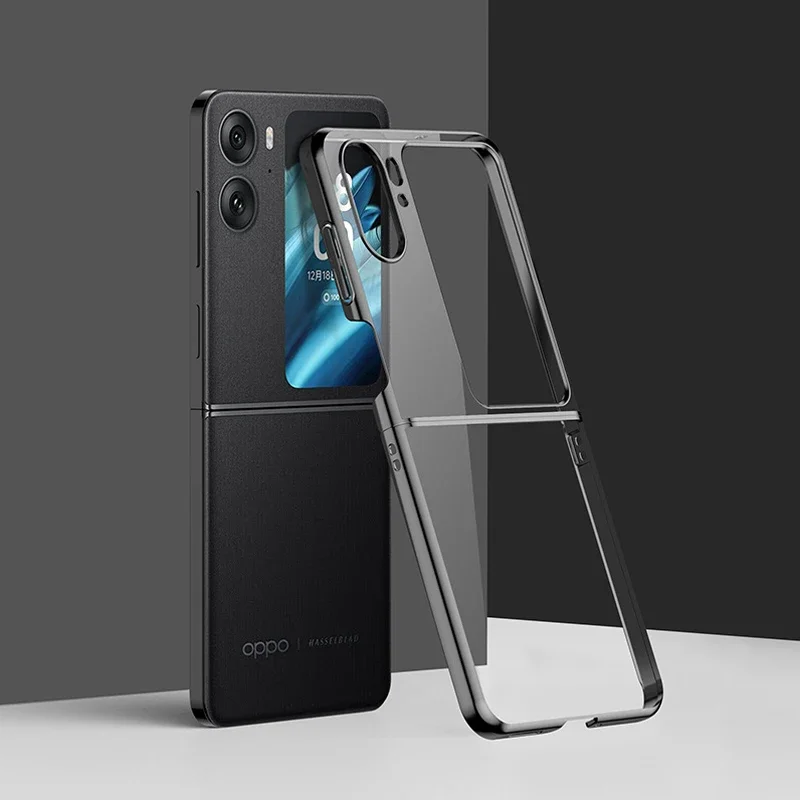 Ultra Thin Plating Phone Case For Oppo Find N2 FindN2 Flip N2Flip 5G Hard PC Clear Camera Protect Back Cover Shell