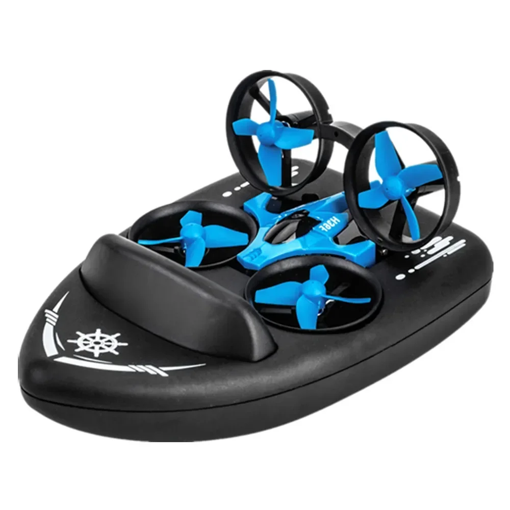 LED lustiges Rec-Spielzeug, ferngesteuertes Drohnen-Quadrocopter-Boot, 3-in-1, kann im Wasser spielen, Himmel, Land, Outdoor-Spielzeug für Kinder, Geschenk, RC-Boot