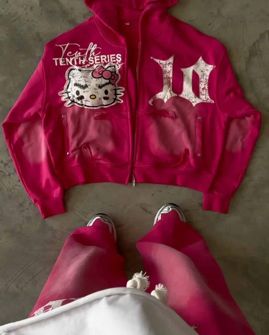 Cárdigan con capucha para mujer, chaqueta de manga larga con estampado de Hip Hop, estilo Retro Y2K, tendencia de moda, otoño, 2024