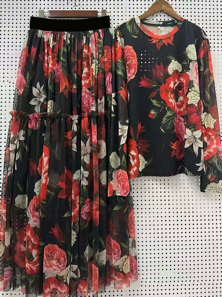 Summer Clothing Fabric - Retro geometric print round neck knitted