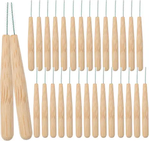 200pcs Interdental Brushes with Bamboo Handle Oral Hygiene Cleaner Gingival Dental Floss Pick for Personal Health Care