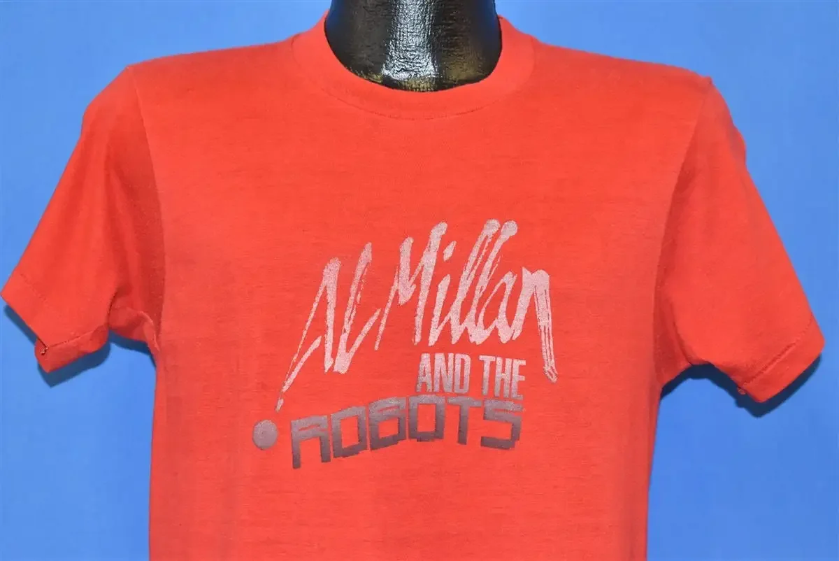 T-shirt du groupe de rock Al Millan and the Robots Come Alive des années 80, taille moyenne