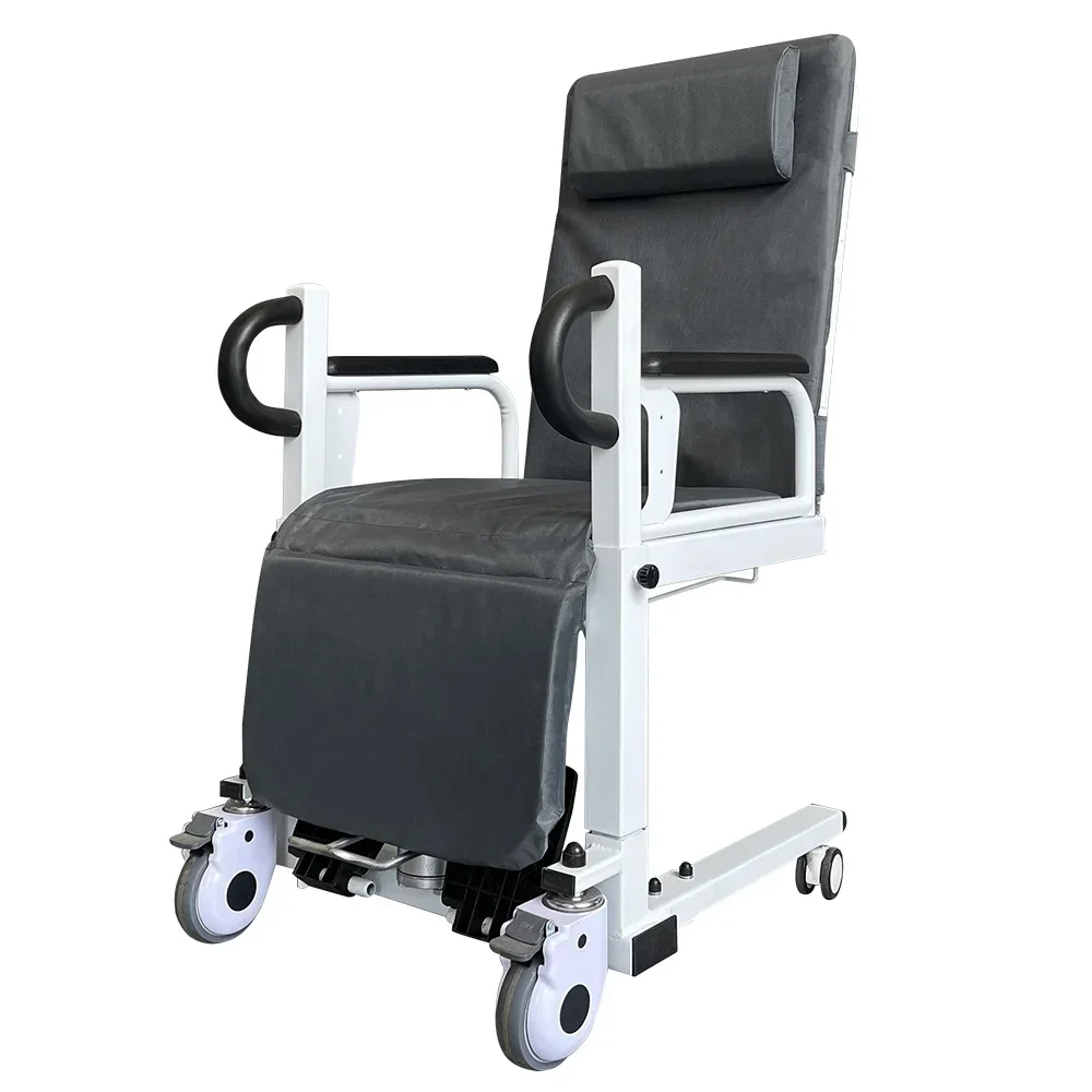 Silla de transferencia eléctrica fácil de operar para pacientes, silla de ruedas para discapacitados y ancianos.