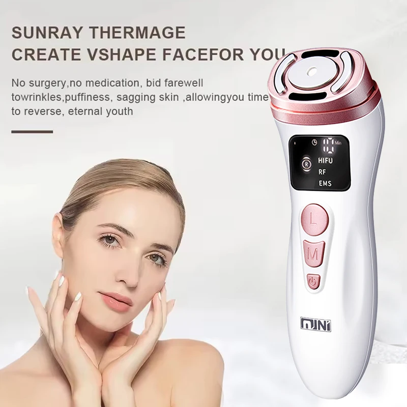 جهاز صغير HIFU بالموجات فوق الصوتية EMS جهاز تجميل الوجه مكركرنت لشد العناية بالبشرة أداة مضادة للتجاعيد للوجه