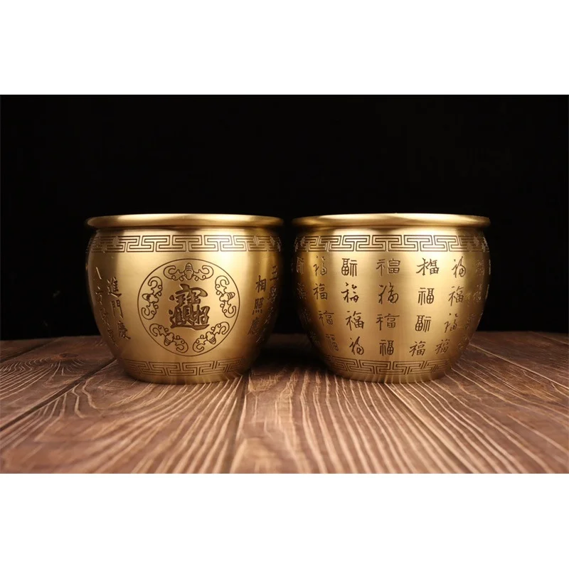 Copper Brass Baifu Fu By Year There Are More Than Decoration Water Cylinder