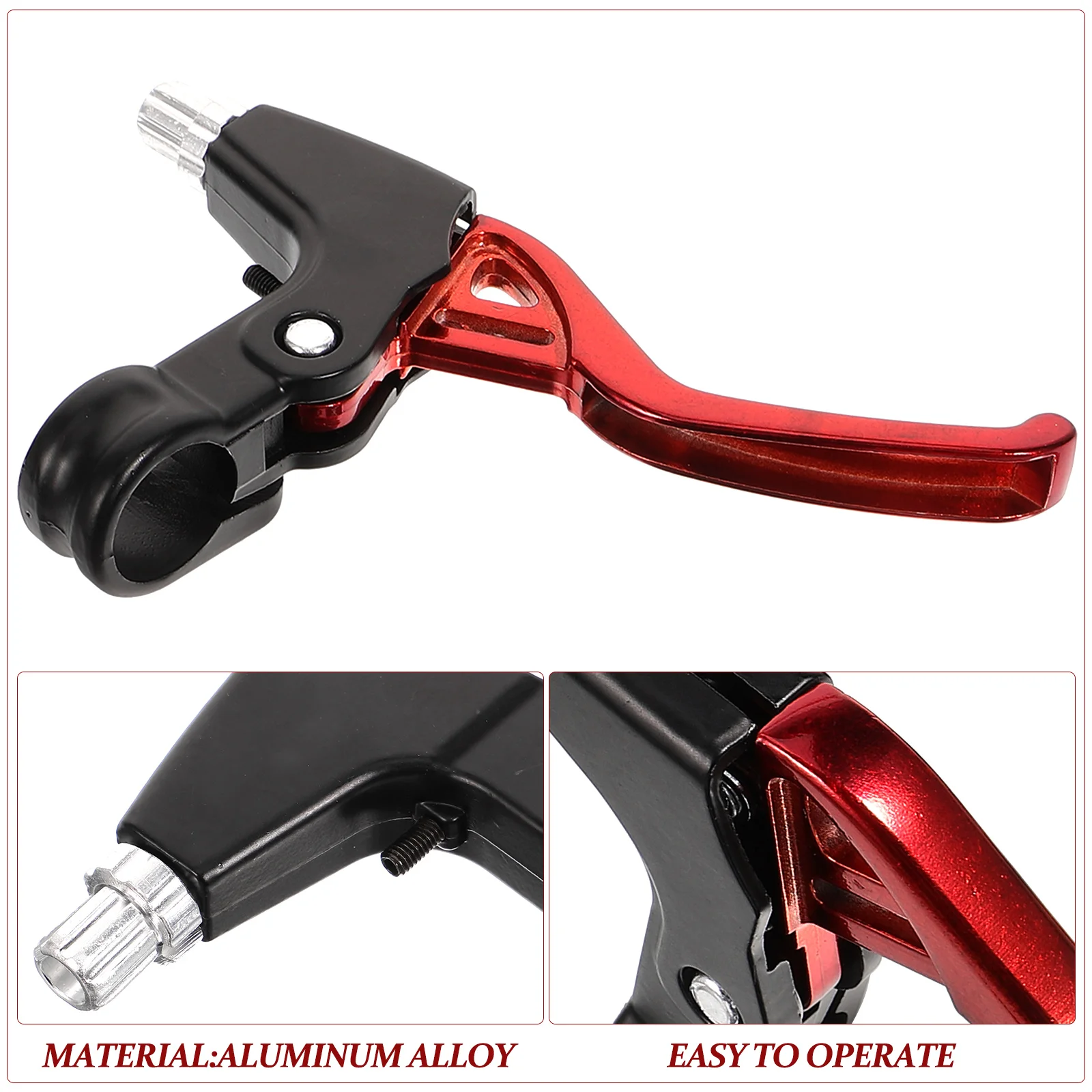 2PCS Red All Aluminum Bike Brake Handle Pair Lightweight Cycling Brake Lever for Mountain Bicycles Essential Spare Parts